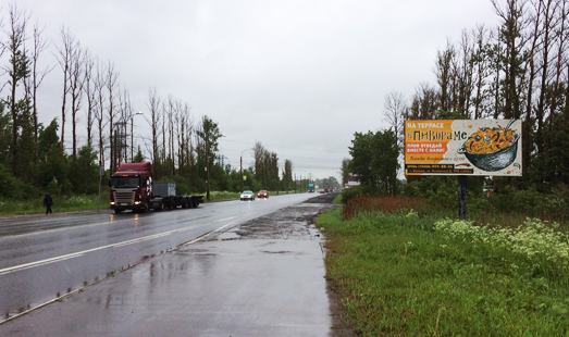 Щит на Колпинском шоссе, в Колпино, 380 м от Софийской ул., сторона А