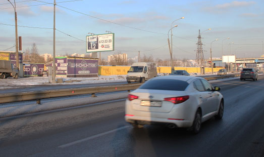 Билборд на Мурманском шоссе, 12 км 400 м, cторона Б - из СПб