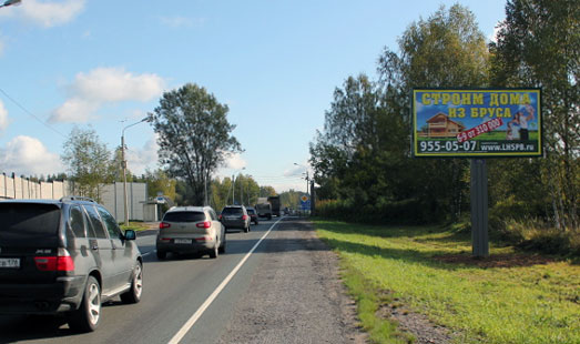 Щит на Мурманском шоссе, 83 км 420 м, cторона А - из СПб