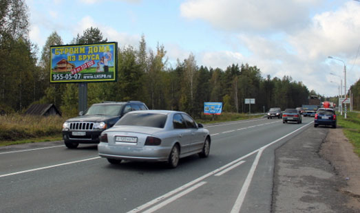 Билборд на Мурманском шоссе, 83 км 420 м, cторона Б - в СПб