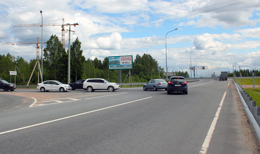 Билборд на Новоприозерском шоссе, 10 км 460 м, cторона Б - из СПб