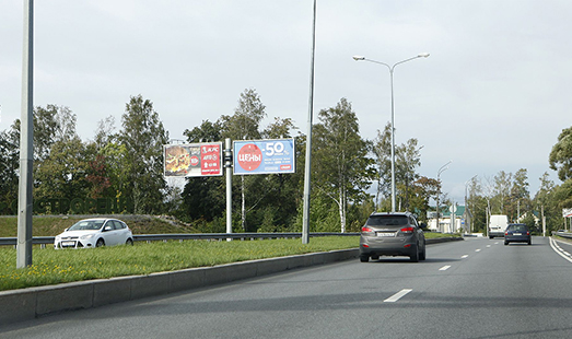 Билборд на Приморском шоссе, г. Сестрорецк/ж-д ст. Горская, левый, cторона Б