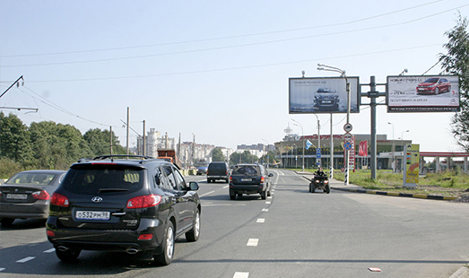 Щит на Приморском шоссе, у поста ГАИ и АЗС, левый, cторона А