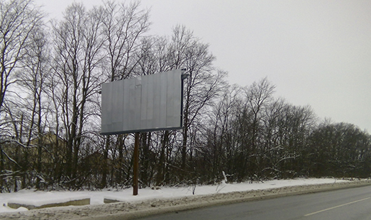 Билборд на Ропшинском шоссе, автодорога Ропша-Кипень, СНТ Колос (Нижняя Кипень1), cторона Б - в СПб