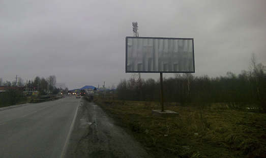 Щит на Ропшинском шоссе, рядом с телебашней, движение к КАД, cторона А - из СПб