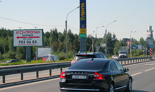 Билборд на шоссе Дорога жизни, 8 км 100 м, cторона Б - в СПб
