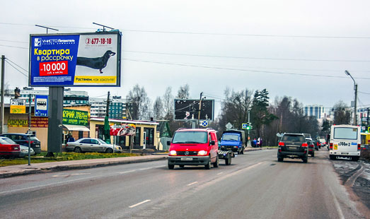 Билборд на Токсовском шоссе, 3 км 300 м, cторона Б - в СПб