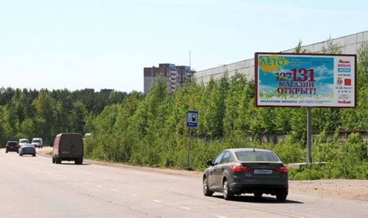 Щит на Токсовском шоссе, Новое Девяткино, до поворота на АЗС, cторона А - в СПб