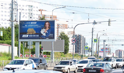 Билборд на Дальневосточном пр. 1, напротив / Зольная ул.; cторона Б