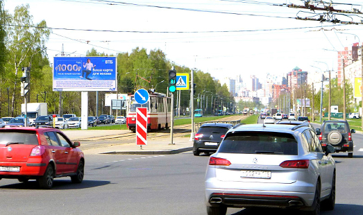 реклама на цифровом билборде на пр. Тихорецкий 21 / Светлановский пр.; cторона А1 (из центра)