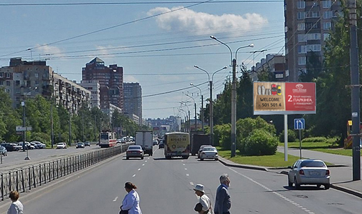 реклама на цифровом билборде на пр. Луначарского, д. 33, пр. Художников