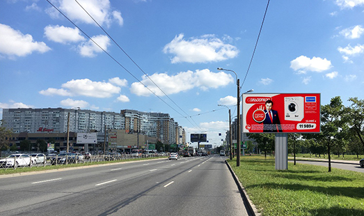 реклама на цифровом билборде на пр. Славы, д. 40, корп. 1, напротив, Пражская ул.