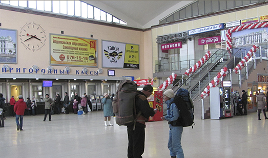 Размещение рекламы на Финляндском вокзале