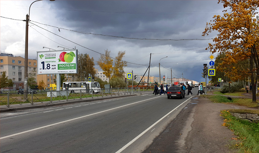 Реклама на цифровом билборде на Колпинском шоссе, Галицкая ул., д. 2, корп. 1; сторона Б
