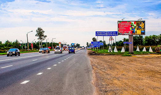 Щит на Московском шоссе, 668 км (31 км); из СПб; cторона А - из СПб
