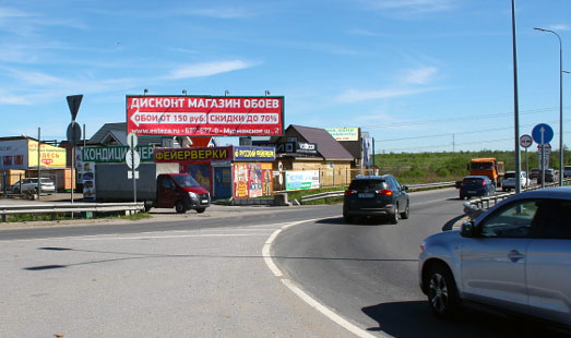 Щит на Мурманском шоссе, 12 км 700 м; оптоклуб «Ряды», cтороны А1 и А2- из СПб