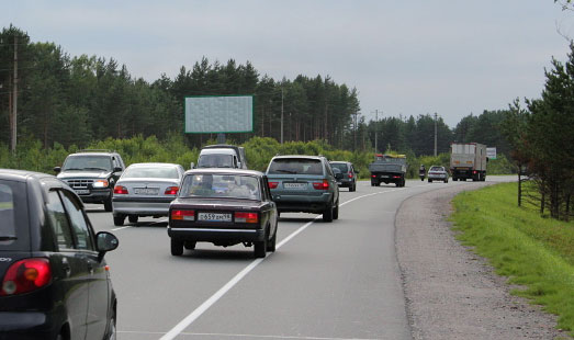 Билборд на Мурманском шоссе, 61 км 850 м, cторона Б - в СПб