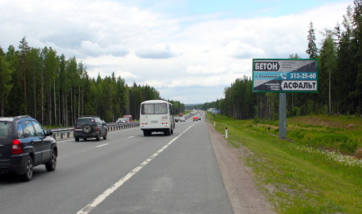 Щит на Новоприозерском шоссе, 20 км 250 м, cторона А - из СПб