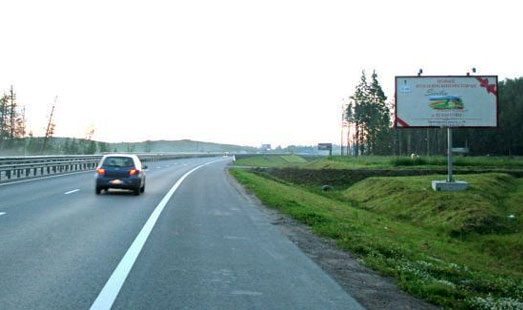 Щит на Новоприозерском шоссе, 8 км 200 м, cторона А - из СПб