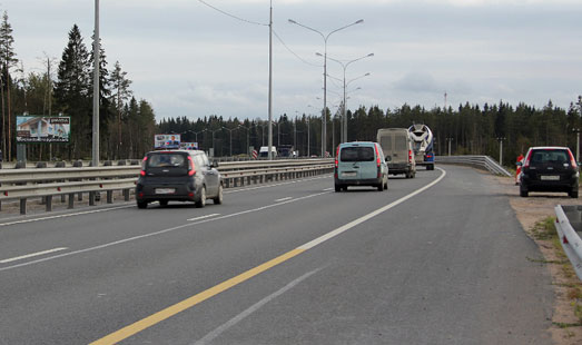 Билборд на Новоприозерском шоссе, 8 км 645 м, cторона Б - в СПб