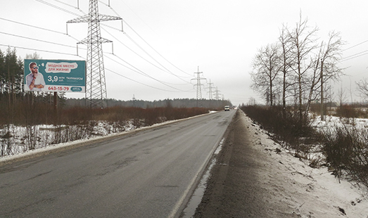 Билборд на Ропшинском шоссе, 2 км  800 м, слева (от Ропши), cторона Б - в СПб