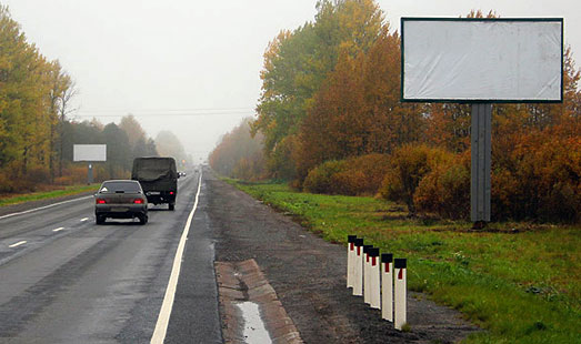 Щит на Таллинском шоссе, 145 км 600 м, cторона А - из СПб