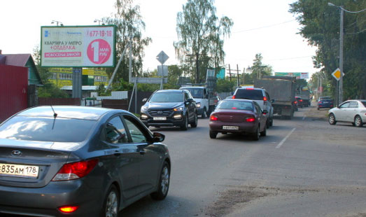 Билборд на Токсовском шоссе, 0 км 970 м, cторона Б - в СПб
