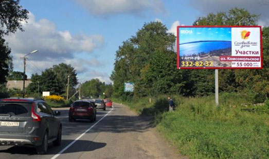 Щит на Токсовском шоссе, 10 км 400 м, cторона А - из СПб