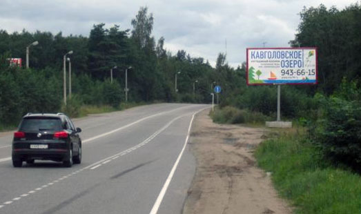 Щит на Токсовском шоссе, поворот на Куялово, напротив АЗС, cторона А - из СПб