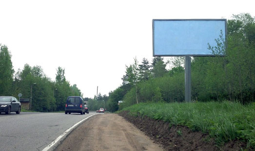 Щит на Токсовском шоссе, 350 м до поворота на Разъезжую ул., cторона А - из СПб