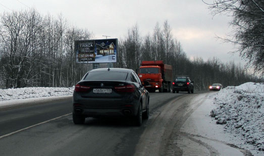 Билборд на Токсовском шоссе, 19 км 100 м, cторона Б - в СПб