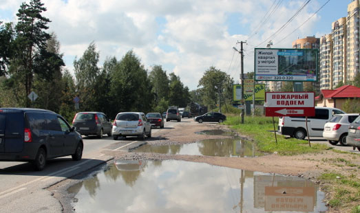 Щит на Токсовском шоссе, 3 км 120 м, cторона А - в СПб