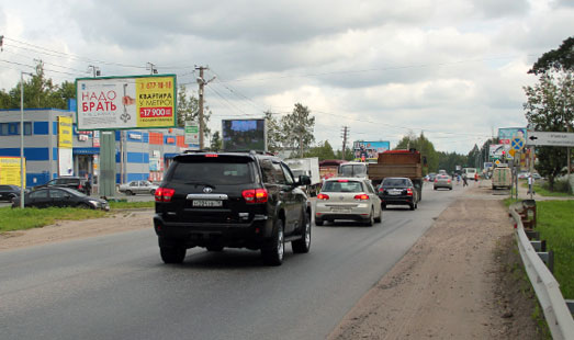 Билборд на Токсовском шоссе, 3 км 120 м, cторона Б - из СПб