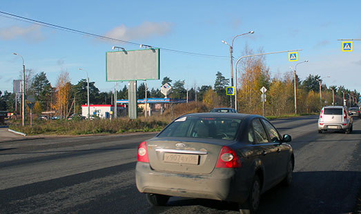 Билборд на Выборгском шоссе, 32 км 400 м, cторона Б - из СПб