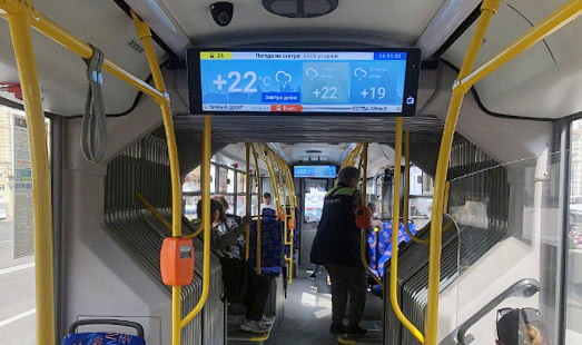 Размещение рекламы на мониторах в автобусах в Петербурге