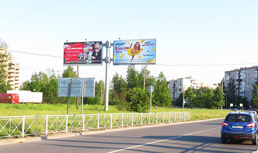 Билборд на Солидарности пр. 4 Н / Кржижановского ул.; cтороны Б1, Б2 (к ул. Коллонтай)