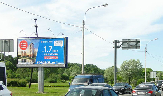 Билборд на Петергофском ш. 1 к.1, напротив / Маршала Жукова пр.; cторона Б