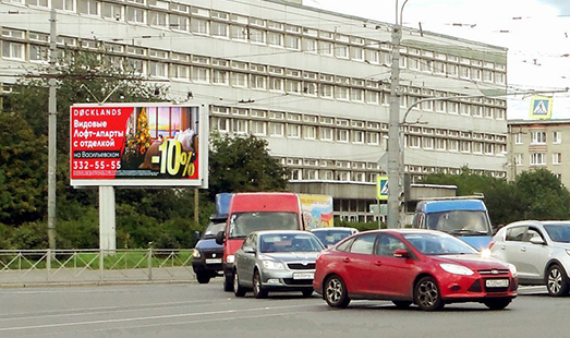 Билборд на Бухарестской ул. / Салова ул. 63 / ст.м.Бухарестская; cторона Б