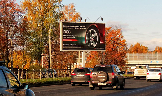 Билборд на Выборгском ш. 182 / Шувалово-Моторс; cторона А2 (из центра)