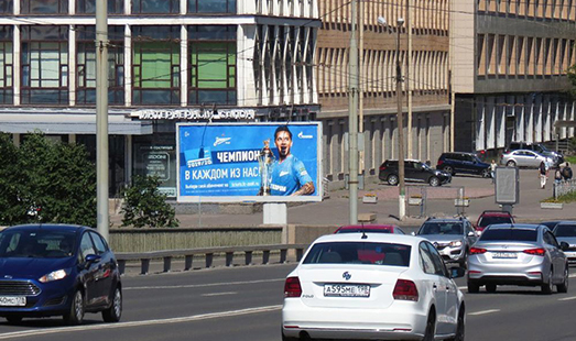 Билборд на Кантемировской ул. 2 / Кантемировский мост; cторона А2 (съезд с моста)