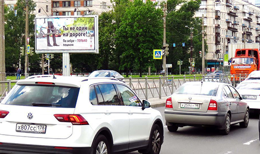 Билборд на Краснопутиловской ул. 98, напротив / Варшавская ул.; cторона Б