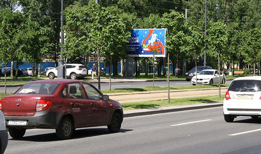 Билборд на Московском пр. 206, напротив / Гастелло ул., напротив; cторона Б