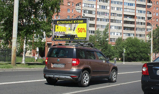 Билборд на Светлановском пр. / Веденеева ул., д. 4, напротив; cторона Б