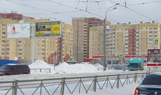 Билборд на Ярослава Гашека ул. / Бухарестская ул., д. 132, напротив; cторона Б