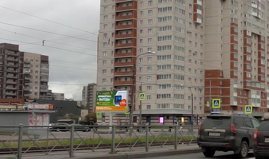 Билборд на Бухарестской ул., д. 144, ул. Олеко Дундича; cторона Б