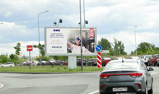 Билборд на Внуковской ул. 2; cторона А2 (из Пулково-2)