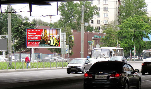 Билборд на Ленинском пр. / Кубинская ул. 68, напротив; cторона Б