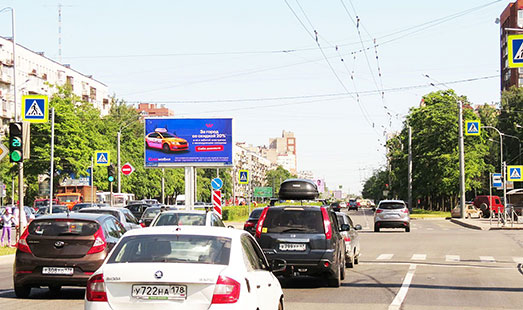 реклама на цифровом билборде на пр. Светлановский 91 / Луначарского пр. (р/п из центра)
