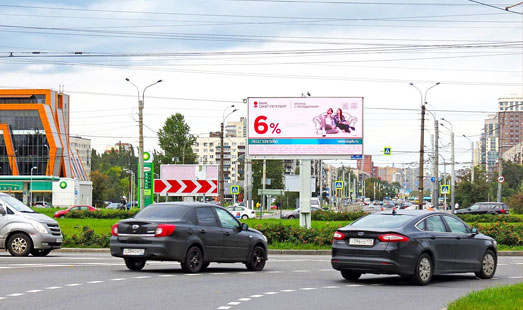 Реклама на цифровом щите на Гражданском пр. / Северный пр.; cторона А2 (из центра)