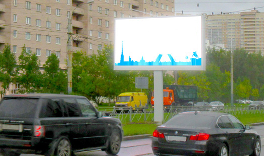 реклама на цифровом билборде на Богатырском пр., д. 9 / Серебристый бульв. / от ст.м. 'Пионерская'